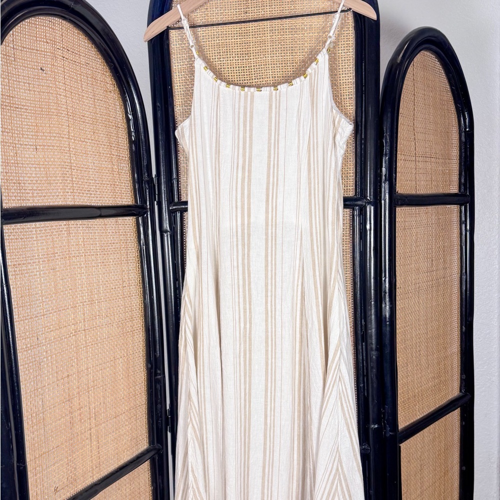 Calypso St. Barth Cream and Gold Maxi Dress